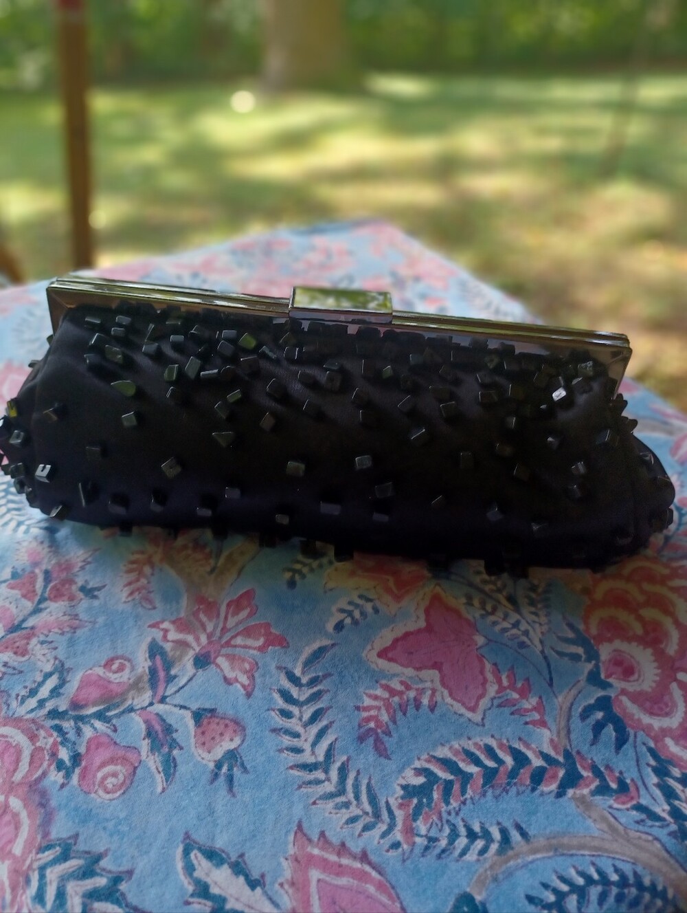 Express Satin Beaded Clutch